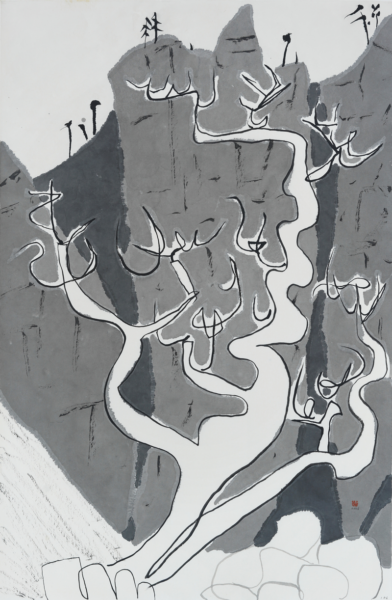 장병언, structure landscape 106, ink_on_paper, painting, 2026